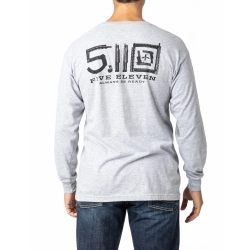 5.11 Tactical  LOCKED and LOGOED Long Sleeve Tee Heather Grey