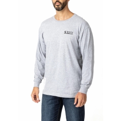 5.11 Tactical  LOCKED and LOGOED Long Sleeve Tee Heather Grey