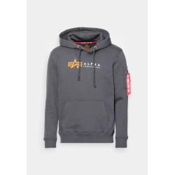 Bluza ALPHA INDUSTRIES Label Hoody Grey Black