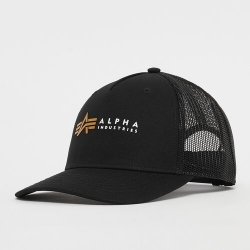 Czapka ALPHA INDUSTRIES Label Trucker Black