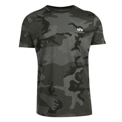 Alpha Industries T-Shirt Basic Small Logo Camo Black