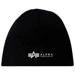 Czapka ALPHA INDUSTRIES Label Beanie Black