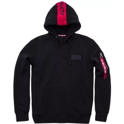 Bluza ALPHA INDUSTRIES Red Stripe Hoody Black