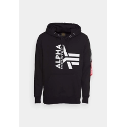 Bluza ALPHA INDUSTRIES Half Logo Foam Hoody Black