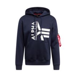 Bluza ALPHA INDUSTRIES Half Logo Foam Hoody Replica Blue