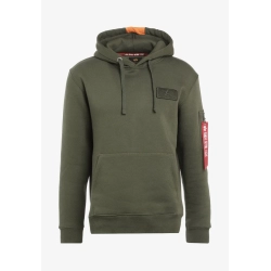 Bluza ALPHA INDUSTRIES Red Stripe Hoody Dark Green