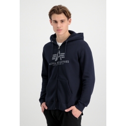 Bluza ALPHA INDUSTRIES Basic Zip Hoody Replica Blue