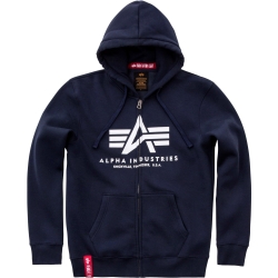 Bluza ALPHA INDUSTRIES Basic Zip Hoody Replica Blue