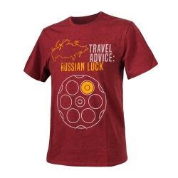T-Shirt (Travel Advice: Russian Luck) - Melange Red