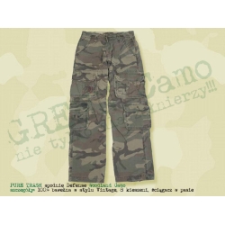 PURE TRASH spodnie Defense Vintage Woodland Camo