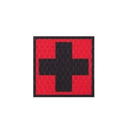 COMBAT-ID naszywka IR F1 MED Cross RED/BLK