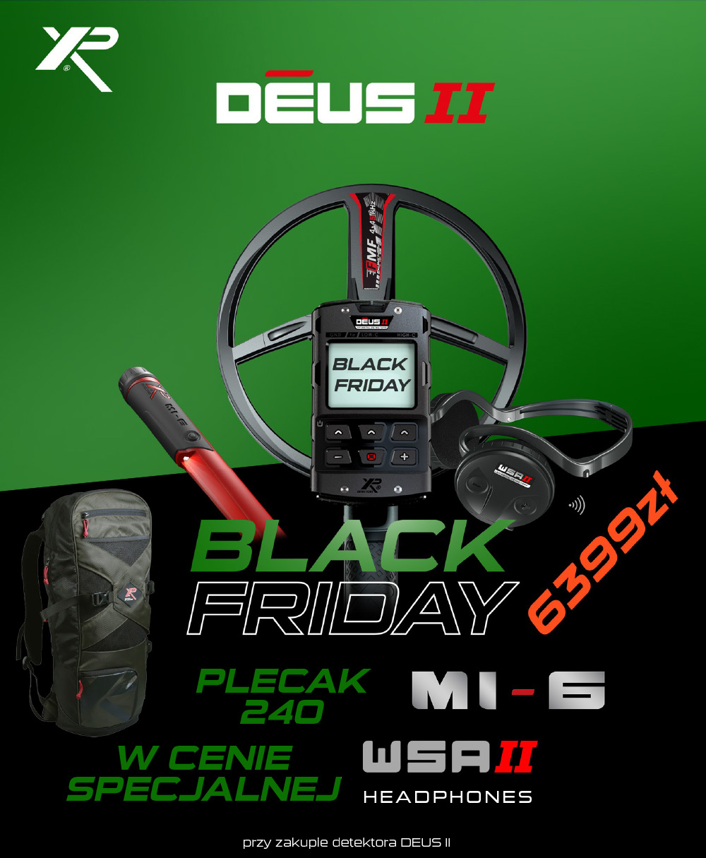 XP Deus II RC + WSA II + MI-6 + BackPack 240 promocja Black Weeks '25